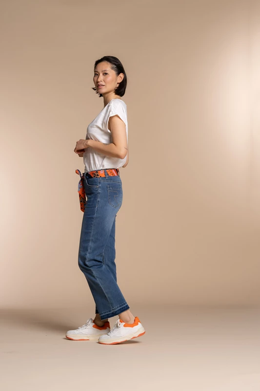 Geisha 7/8 flared jeans belt 31004-10