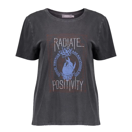 Geisha acid dye T-shirt 'Radiate Positivity' 22914-46