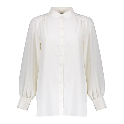 Geisha button through blouse padded shoulders 23947-20