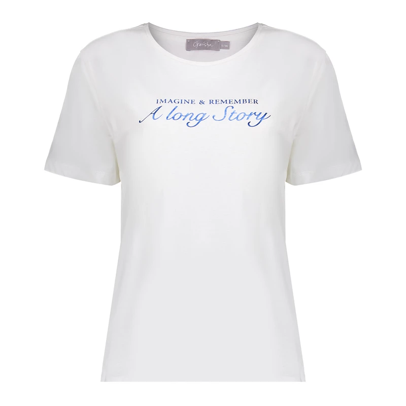 Geisha Damen Basic T-Shirt mit Slogan 42020-40