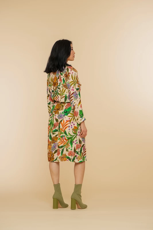 Geisha dames A-lijn jurk met bloemige print 47230-20