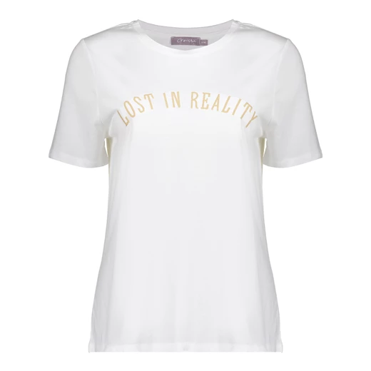 Geisha dames Basic T-shirt met tekst 42370-41
