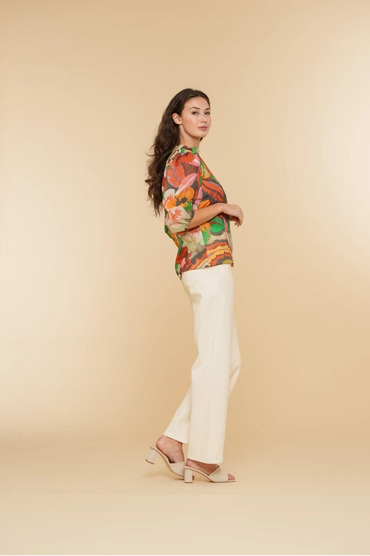 Geisha dames blouse met 3/4 mouwen 43470-20