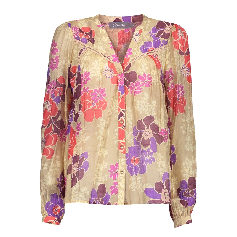 Geisha dames blouse met bloemenprint 43121-26