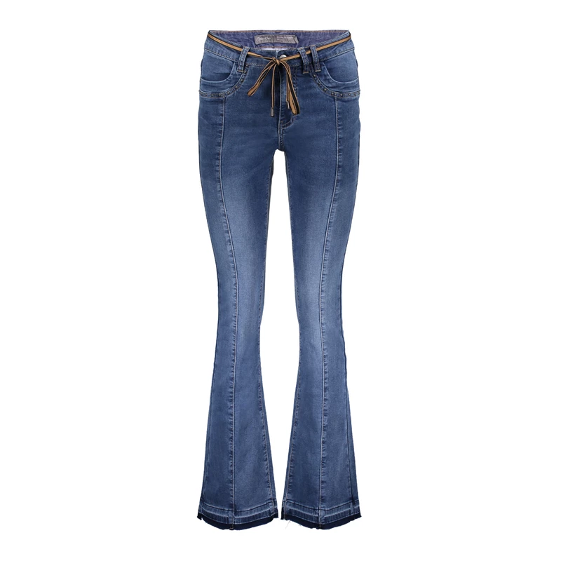 Geisha dames flared jeans met ceintuur 31508-10