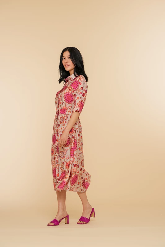 Geisha dames jurk met bloemenprint 47224-20