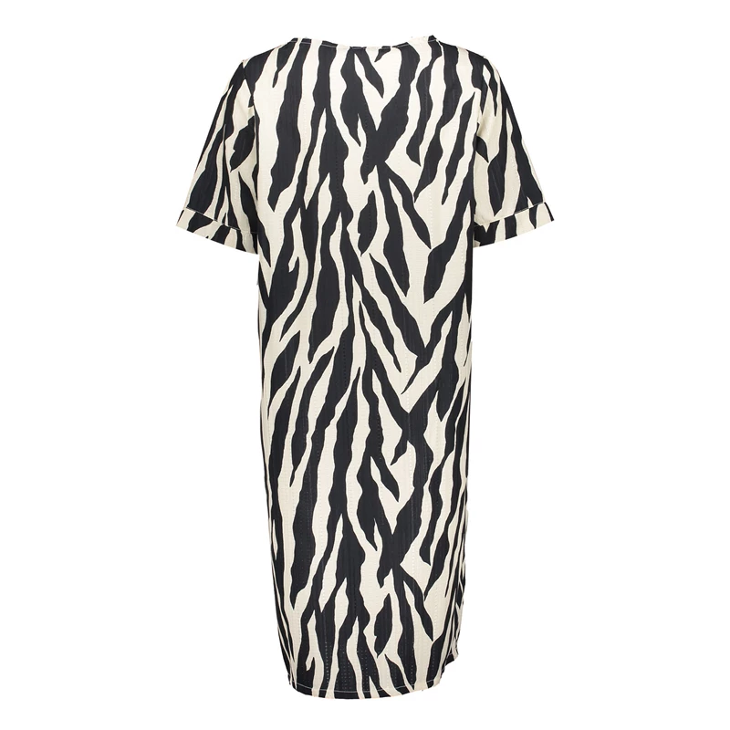Geisha dames zebra jurk met V-hals 47419-60