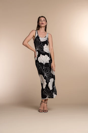 Geisha lange jurk allover print 37379-60 RIVER