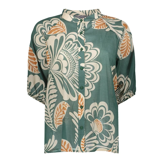 Geisha leaf print blouse 33454-20