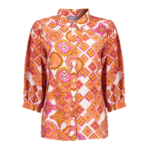 Geisha women blouse with check print 43250-20