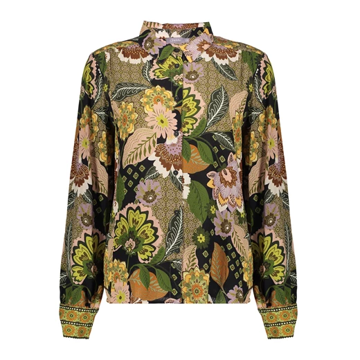 Geisha women blouse with floral print 33645-20