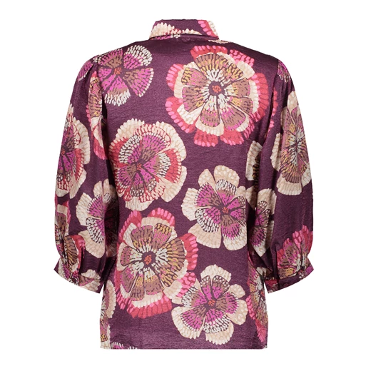Geisha women blouse with floral print 33648-20