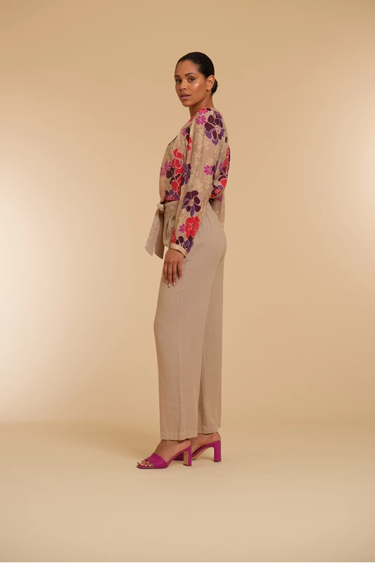 Geisha women blouse with floral print 43121-26