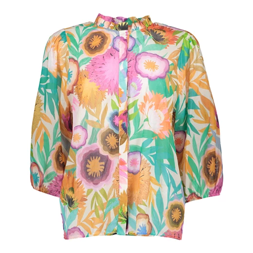 Geisha women blouse with floral print 43272-20