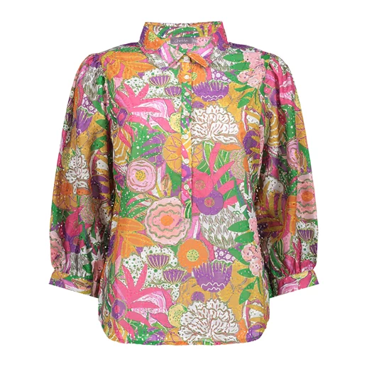 Geisha Women blouse with floral print 43400-81
