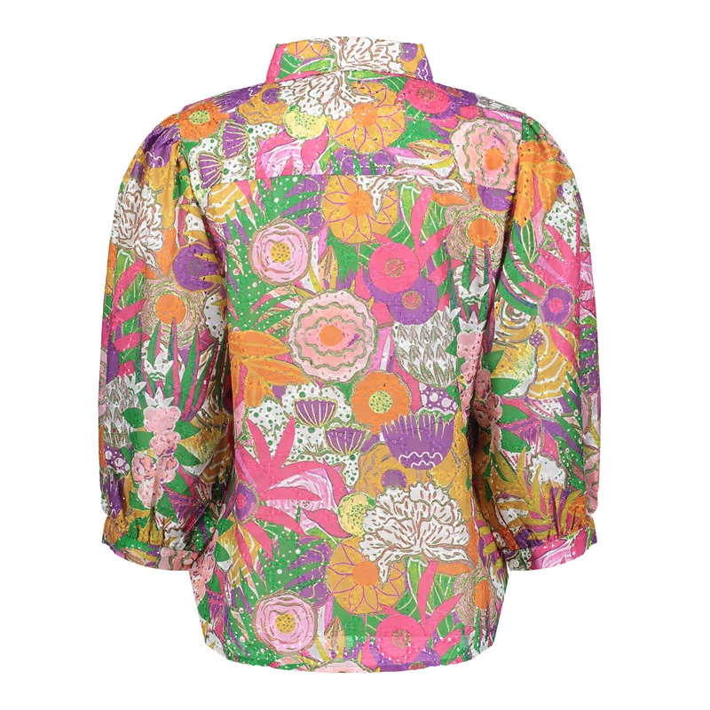 Geisha Women blouse with floral print 43400-81