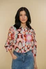 Geisha Women blouse with floral print 43465-20