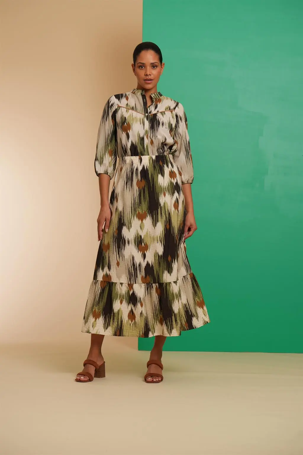 Ikat Skirt | Drawstring | Cotton | Navy | Tania Llewellyn Designs