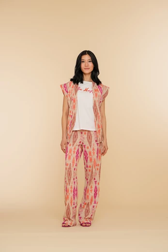 Geisha Women trousers with Ikat print 41221-22